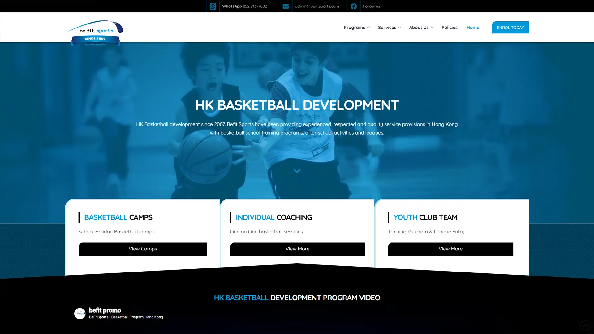 Befit Sports website screenshot