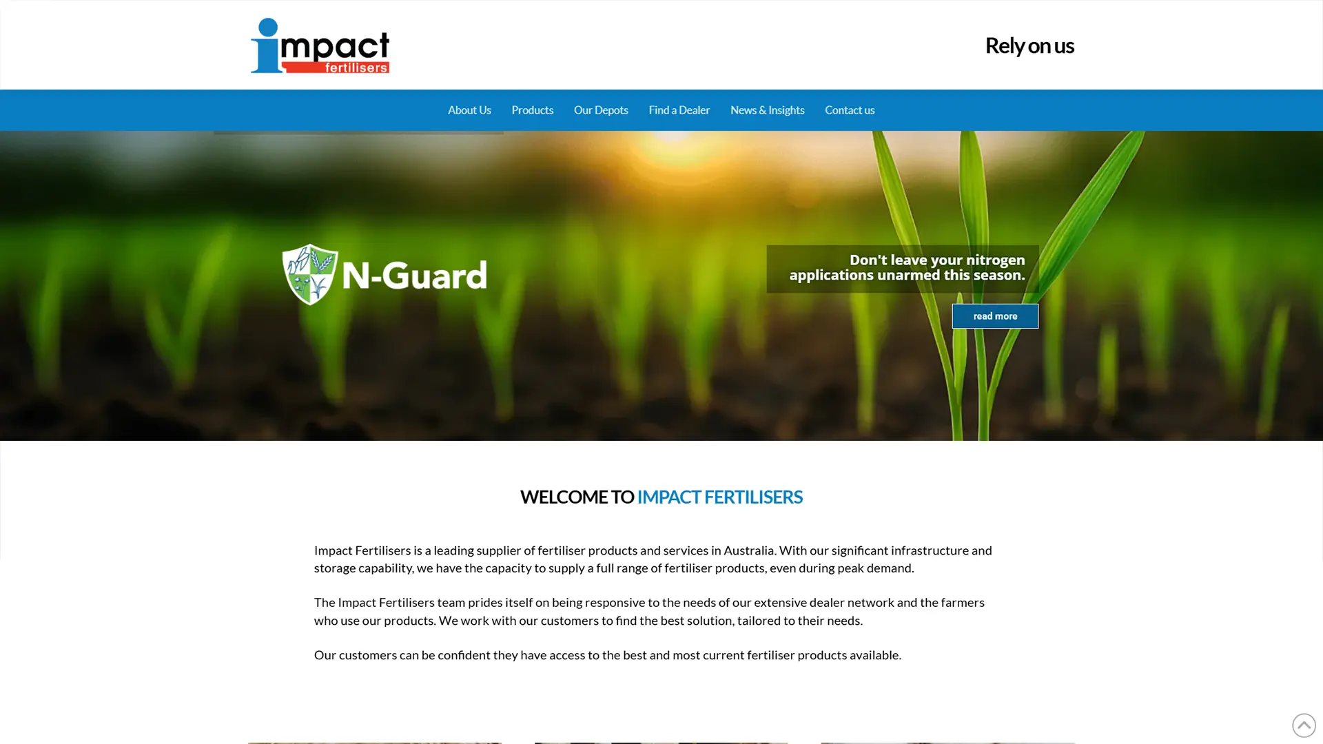 Impact Fertilisers website screenshot