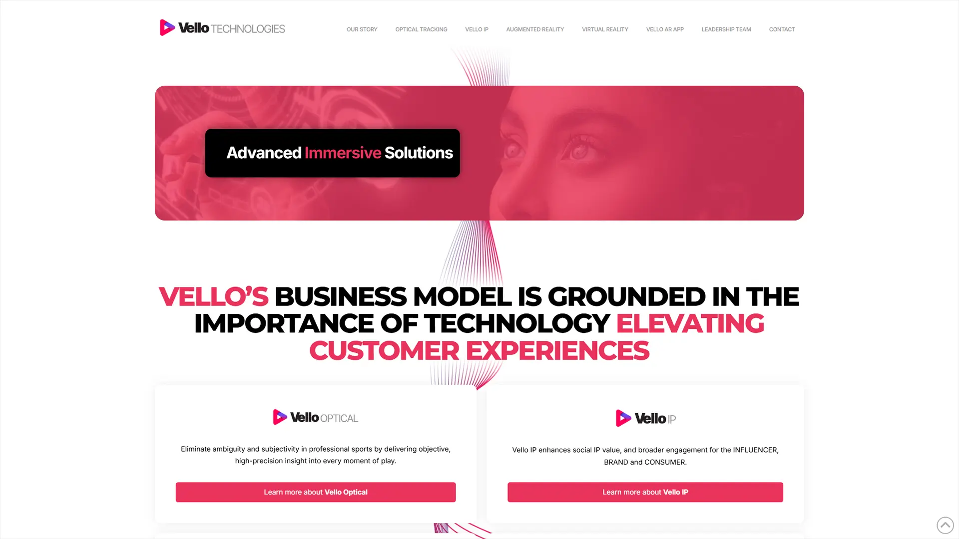 Vello Technologies website screenshot
